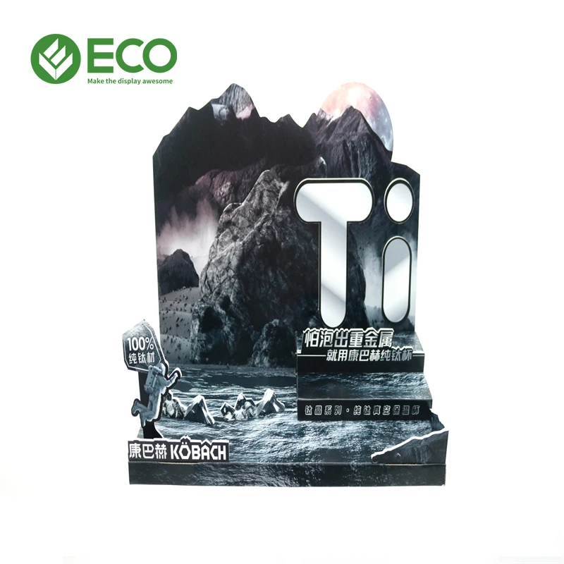 Custom Corrugated Cardboard Pop Water Bottle Display Stands Cardboard Mineral Water Bottle Display Rack