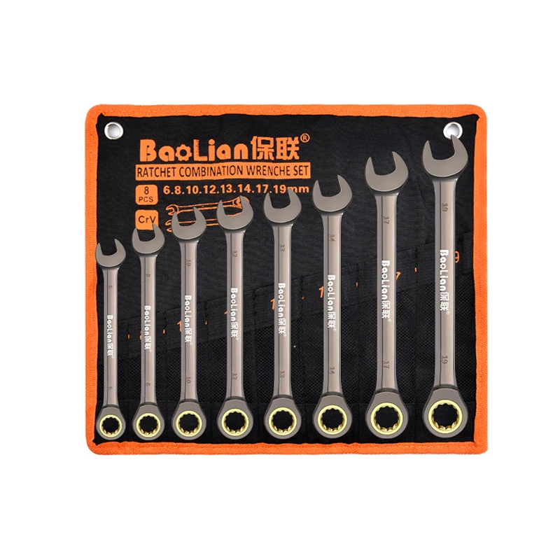 Ratchet wrench Set Open End Metric Combination Spanners Car Repair Tool Combination Torque Wrench Set in Bags