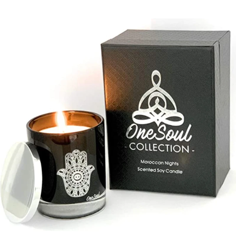 New Product Home Decoration 100% Natural Soy candle Gift Box Scented Soy Glass Jar Candle  scented soy wax candle