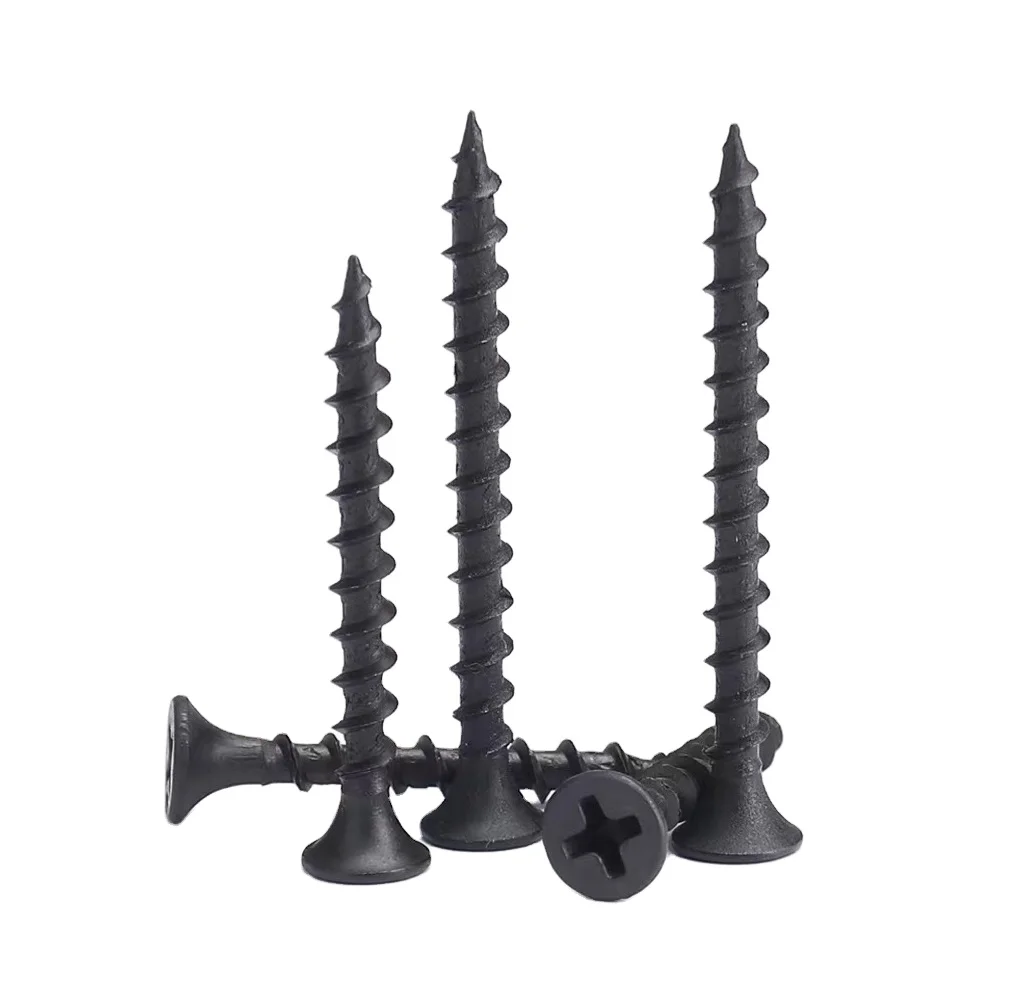 China  Manufacturer Drywall-screw 3 5x25 Pointed High Quality Black Phosphate Coarse Thread Drywall Screw