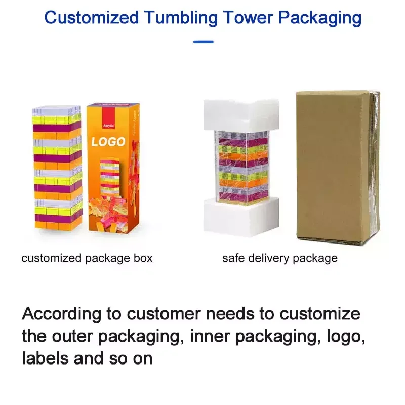 JAYI Acrylic Factory Custom Classic Tumbling Tower Building Block Board Game Set