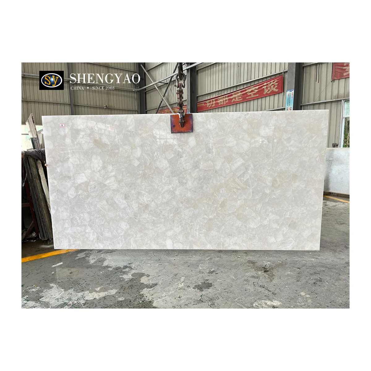 3200*1600*20mm Natural Large Size Semi Precious Stone Pure White Crystal Quartz Slabs