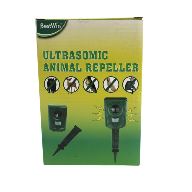 Solar Powered Ultras onic Outdoor Animal Repeller Motion Sensor Flash Light Dog Cat Raccoon Rabbit Animal Dispeller