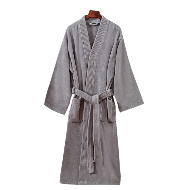 Wholesale ECO-friendly bathrobe custom 100 cotton terry fabric cloth women bathrobe