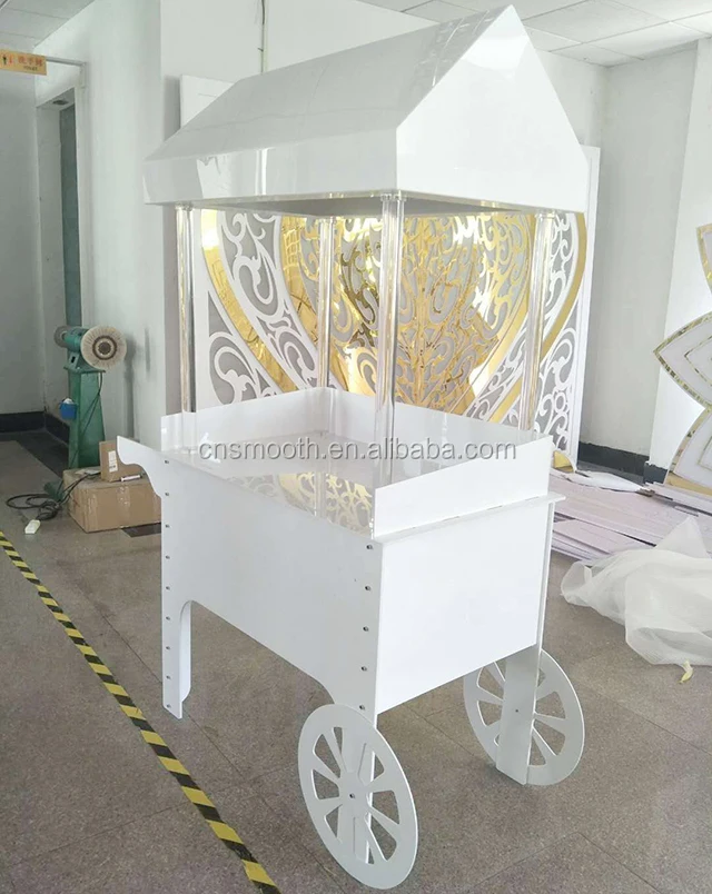 Подвижная витрина для десертов тортов на день рождения Золотое зеркало акриловая конфета сладкая тележка с колесиком
