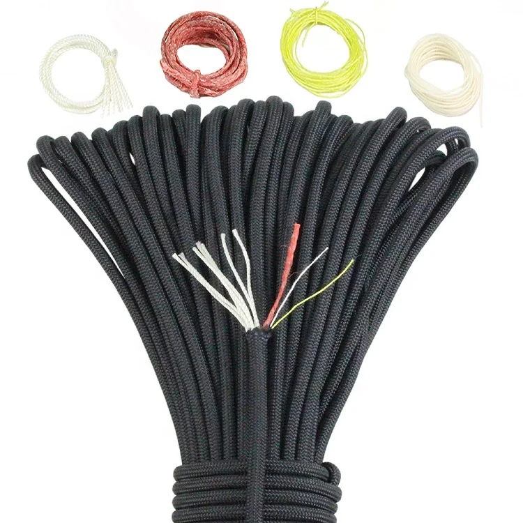 100Feet 10 Core 550 Parachute Rope Survival Red Tinder Fire Cord Paracord