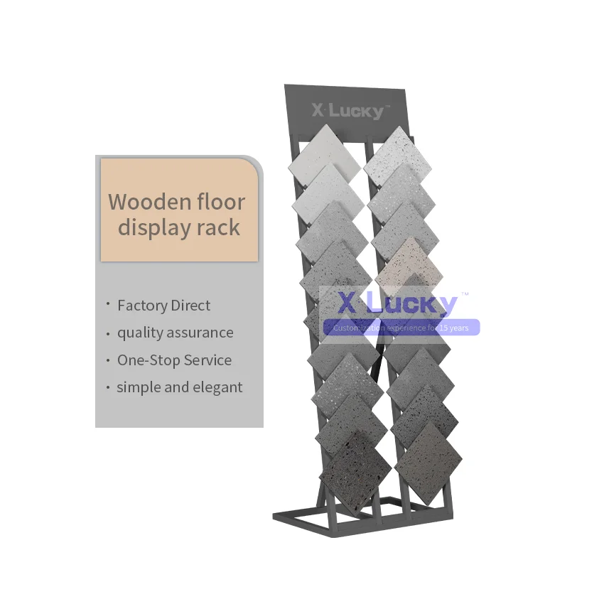 Modern luxury wooden cardboard display stand exhibition wood flooring stand artificial stone iron wood display stands