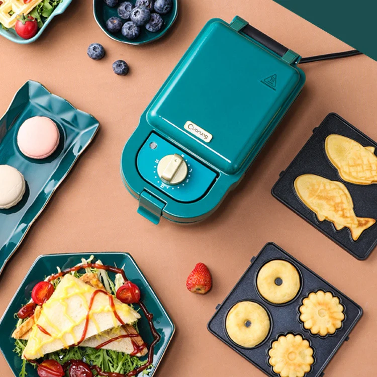 2021 Fashion Multifunction Detachable Sandwich Breakfast Machine 5 In 1 Waffle Maker