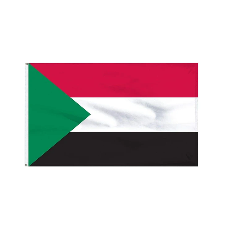Wholesale indoor outdoor polyester 3x5 Ft custom red black green Sudan flag of Sudan