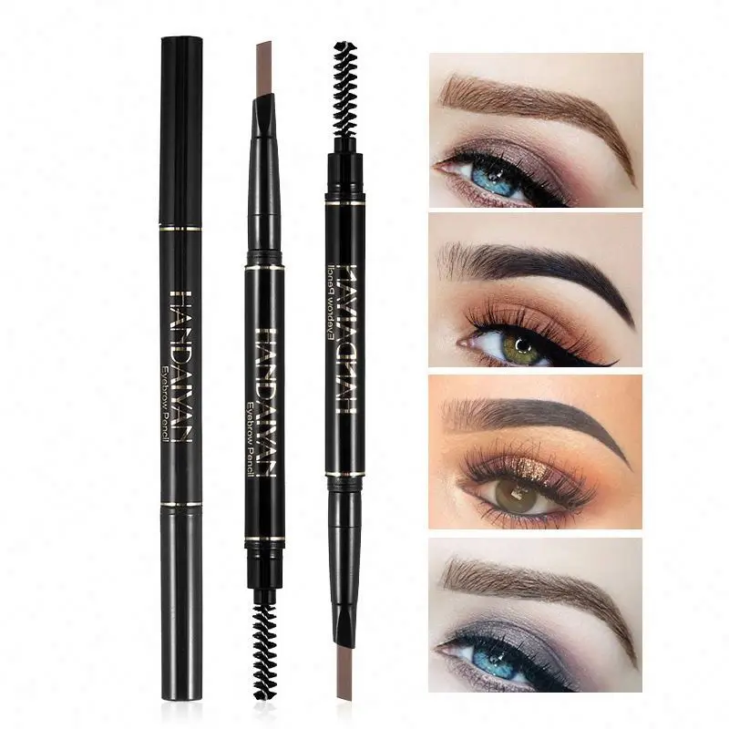 HANDAIYAN 5 Colors Eyebrow Pencil Enhancers Waterproof Two Headed With Brush Custom Private Label