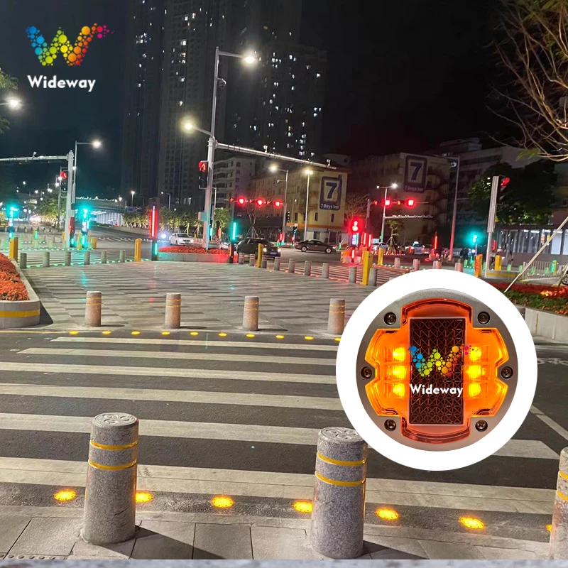 6-винтовой алюминиевый круглый мигающий светодиодный Встроенный маркер кошачий глаз Lane il300 GPS синхронизированный мигающий Солнечный Дорожный стержень