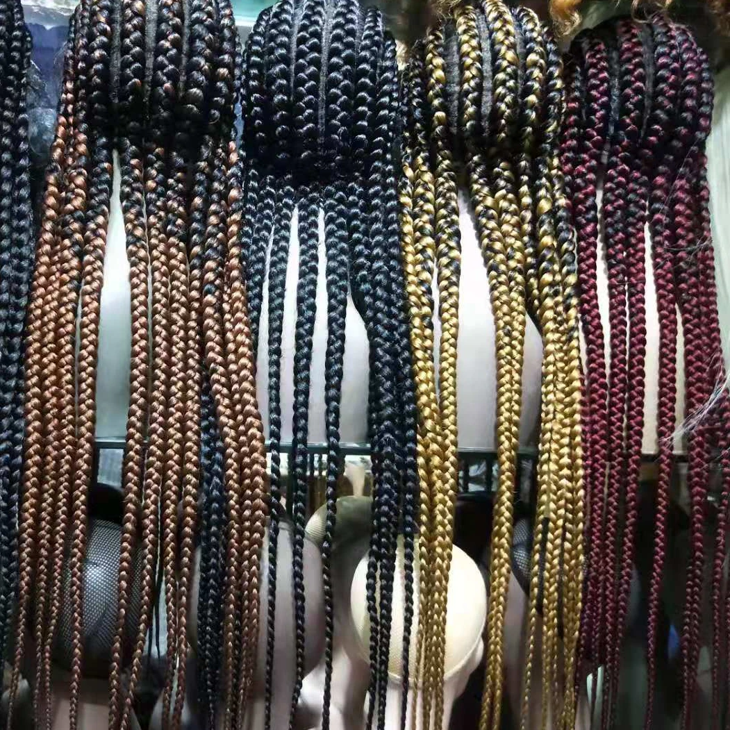 wholesale honey blonde ombre color lace front long inches synthetic wigs braided wigs for black women braided full lace wig