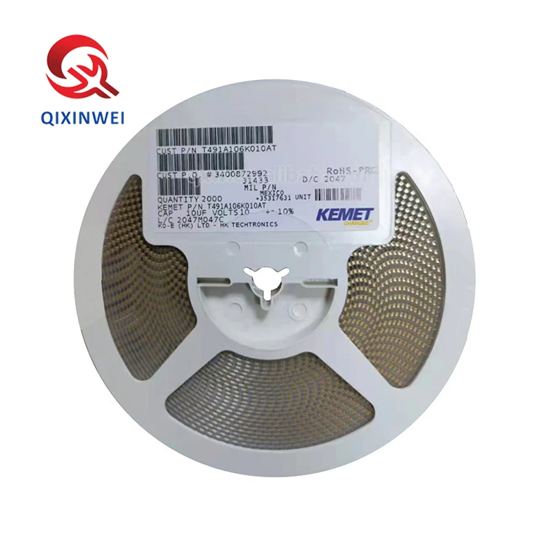 QXW SMD Танталовый конденсатор T490A476M010ATE1K2 476 47uF 20% 10V корпус A 3216