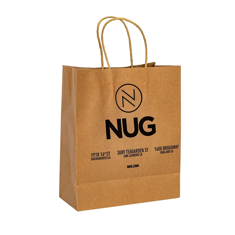 Recyclable custom made food take away bag with your shop name