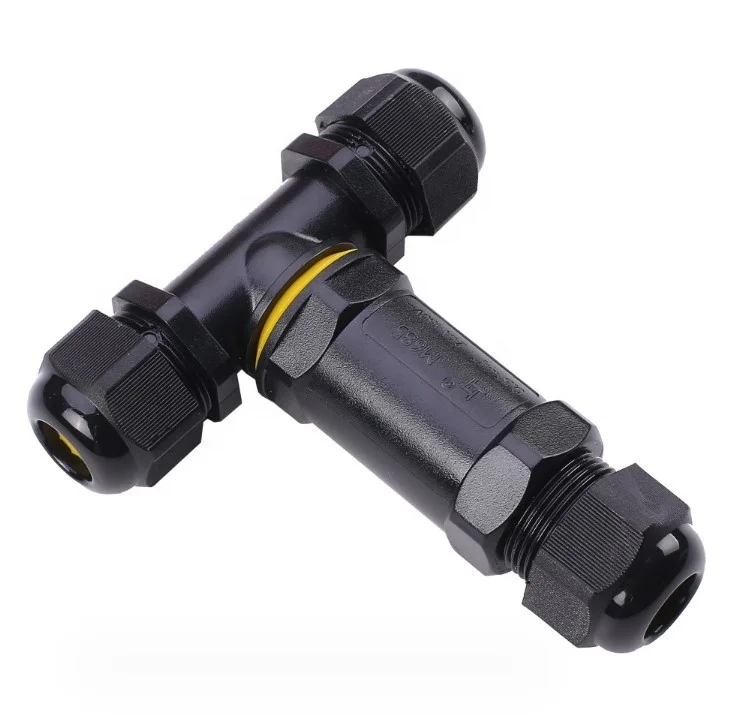 New T-type 2-5 core waterproof connector IP68 three-way waterproof connector lighting cable connector