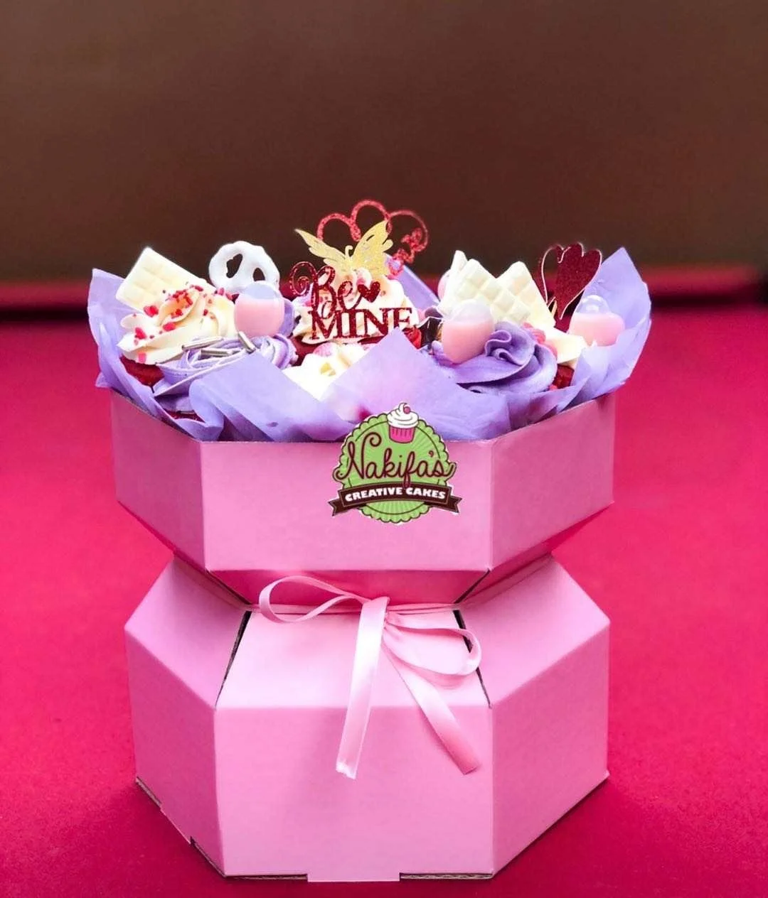 Wholesale Custom Cupcake Large Bouquet Boxes Living Vases Flowers Gift Box Sweets Chocolate Disposable Paper Candy Box CMYK 100