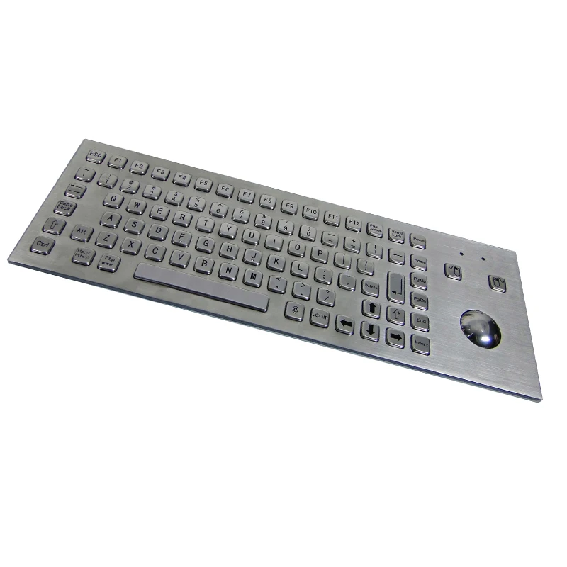 Industrial Keyboard Front Panel Mounting Keyboard with Optical Mouse Trackball