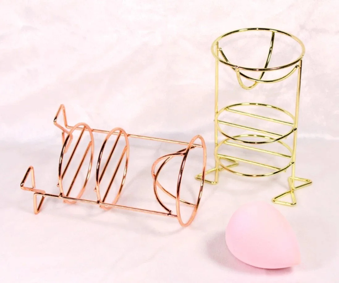 Best Selling Rose Gold Stainless Steel Beauty Makeup Blender Holder For Drying Makeup Sponge