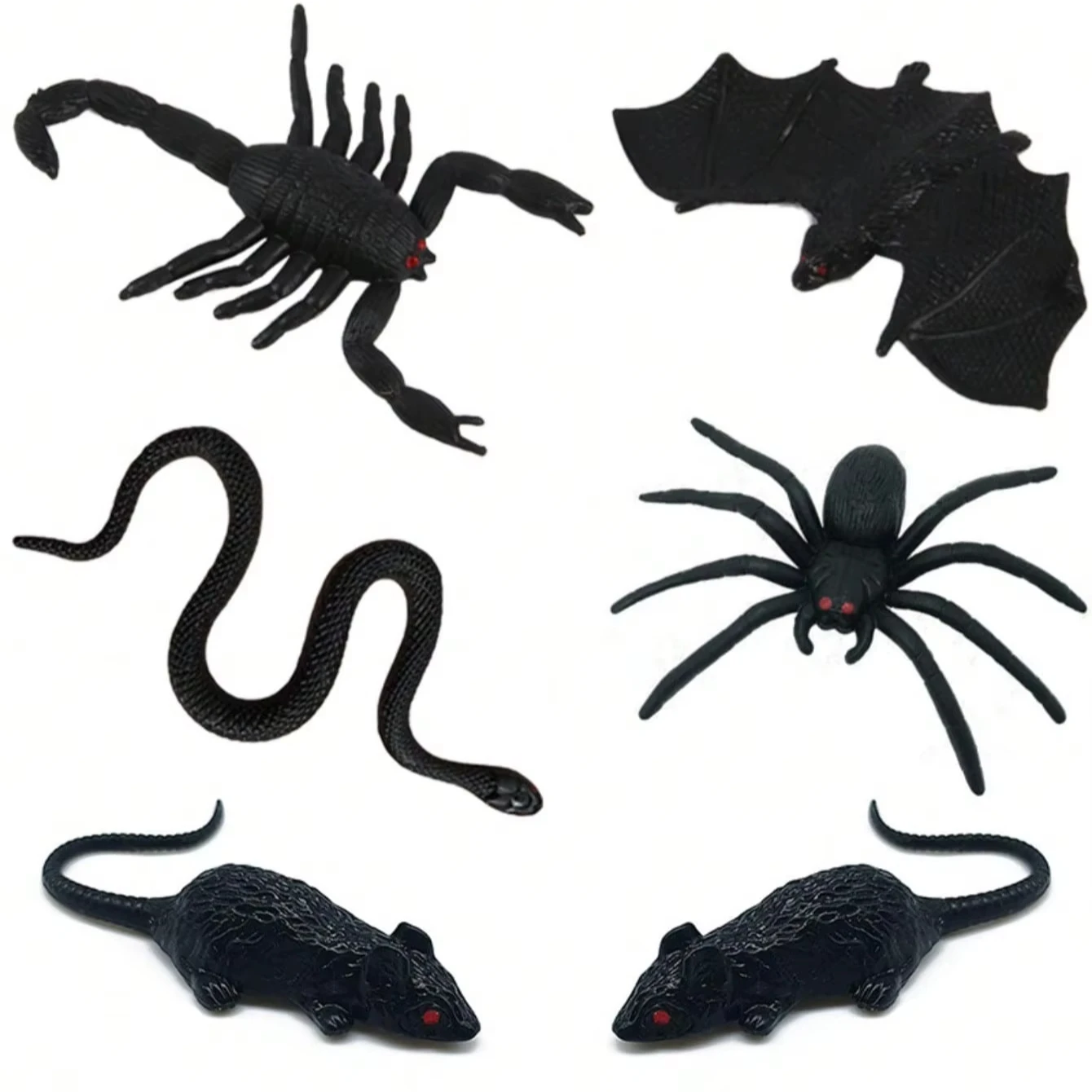 Prank pranks simulate black scorpion bat mouse spider Halloween novel plastic toy set Halloween decoration