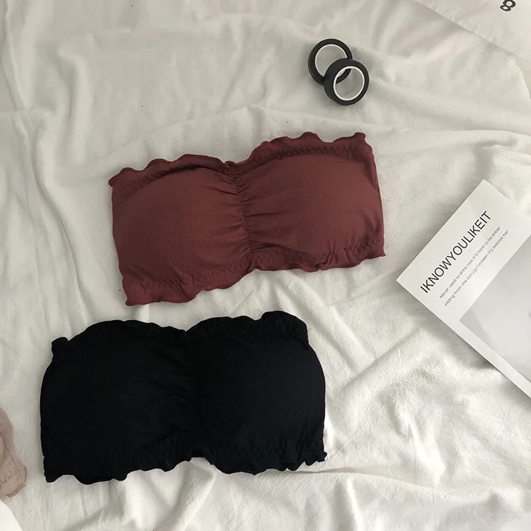 stylish design is now selling bralette back button bra padded tube top breathable ladies tube top chest wrap