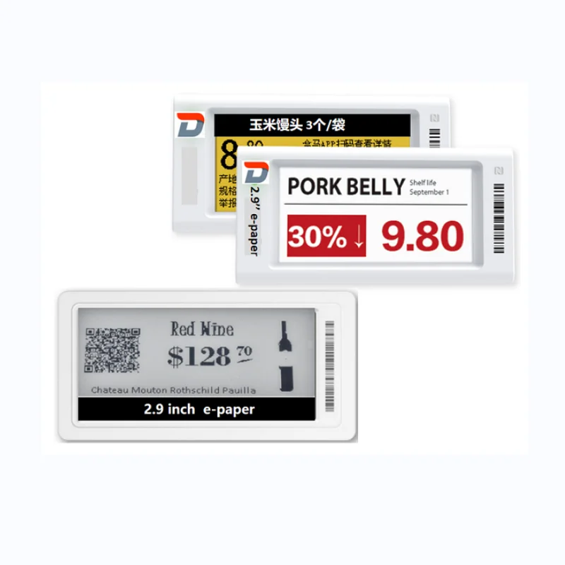 Заводская цена, 2,13 дюймовый дисплей для электронной бумаги ESL, разрешение экрана 122x250, ценник для электронной бумаги/Электронная бумажная вывеска