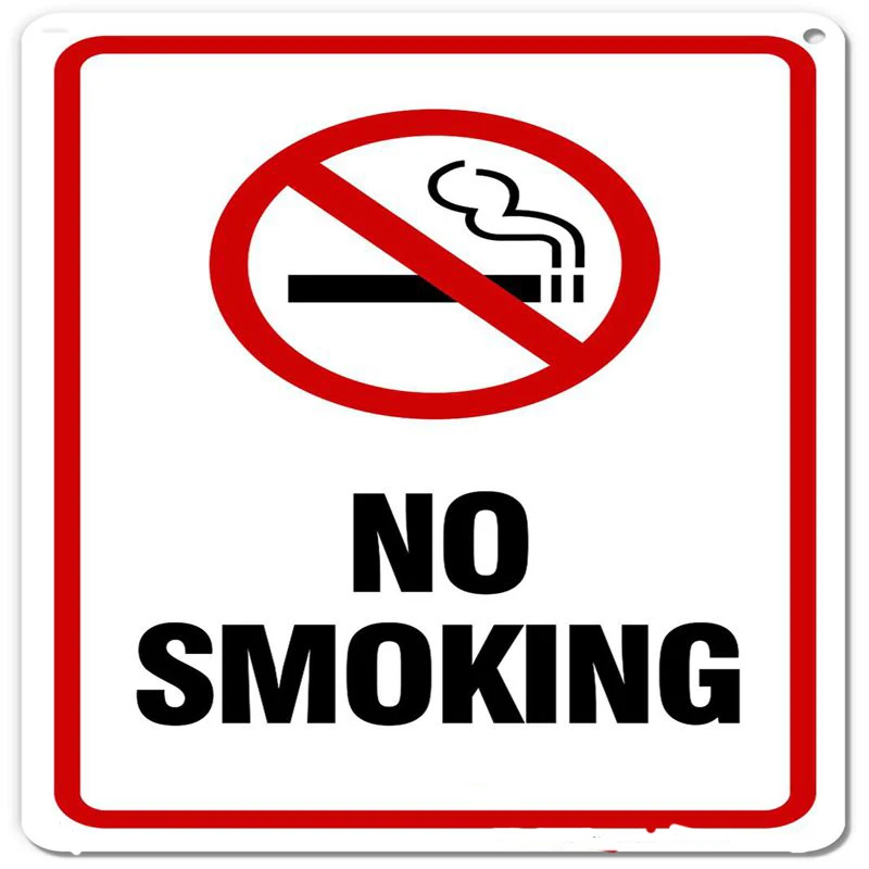 No Smoking Warning Sign Sticker Decal remind Public Notice Static Cling Stickers