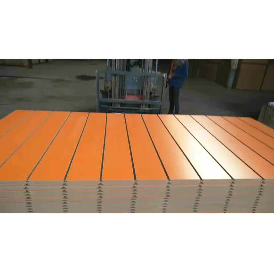 2023 high quality slatwall panel melamine slotted MDF board for display