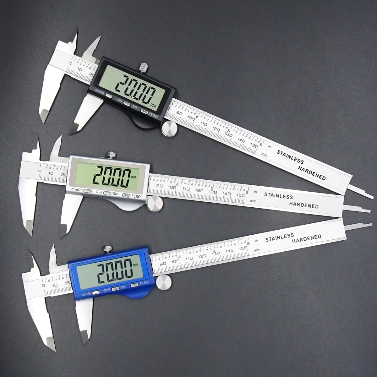 Electronic Digital Caliper Large Screen Measuring Tool Caliper Gauge Micrometer 150 200 300 mm Stainless Steel Vernier Caliper