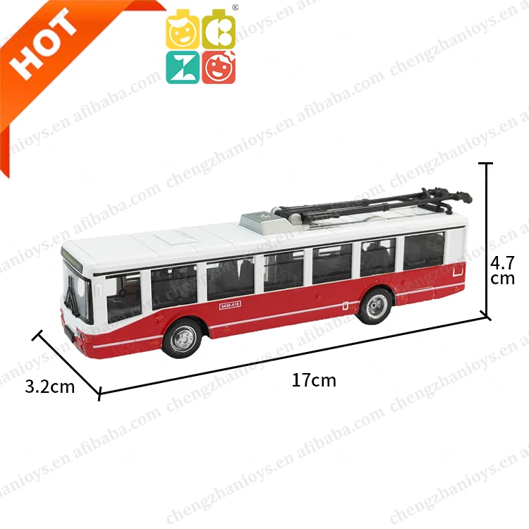 CZ Customized 1:24 Alloy Pull Back Bus Diecast Car Music Light Vehicle Long Bus Model Diecast Car Musical Alloy Toy Bus For Kids