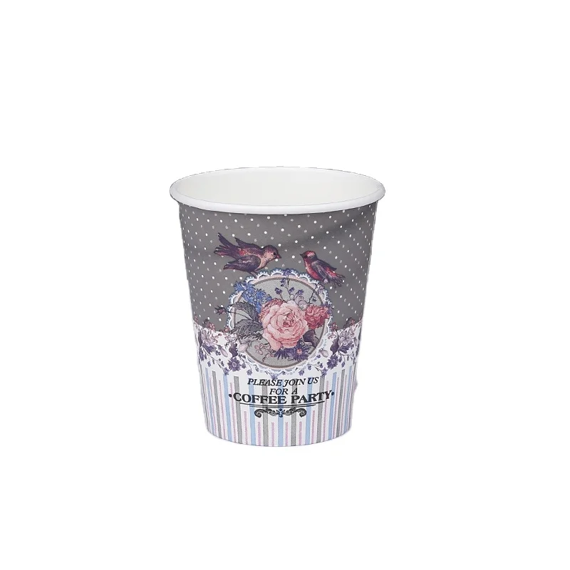 Одноразовая бумажная кофейная чашка 8Boz с одинарным полиэтиленовым покрытием, утолщенная бумажная упаковка