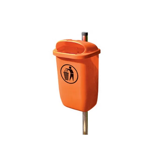 50L Ttwin Plastic Dustbin With Pole Yellow and Green