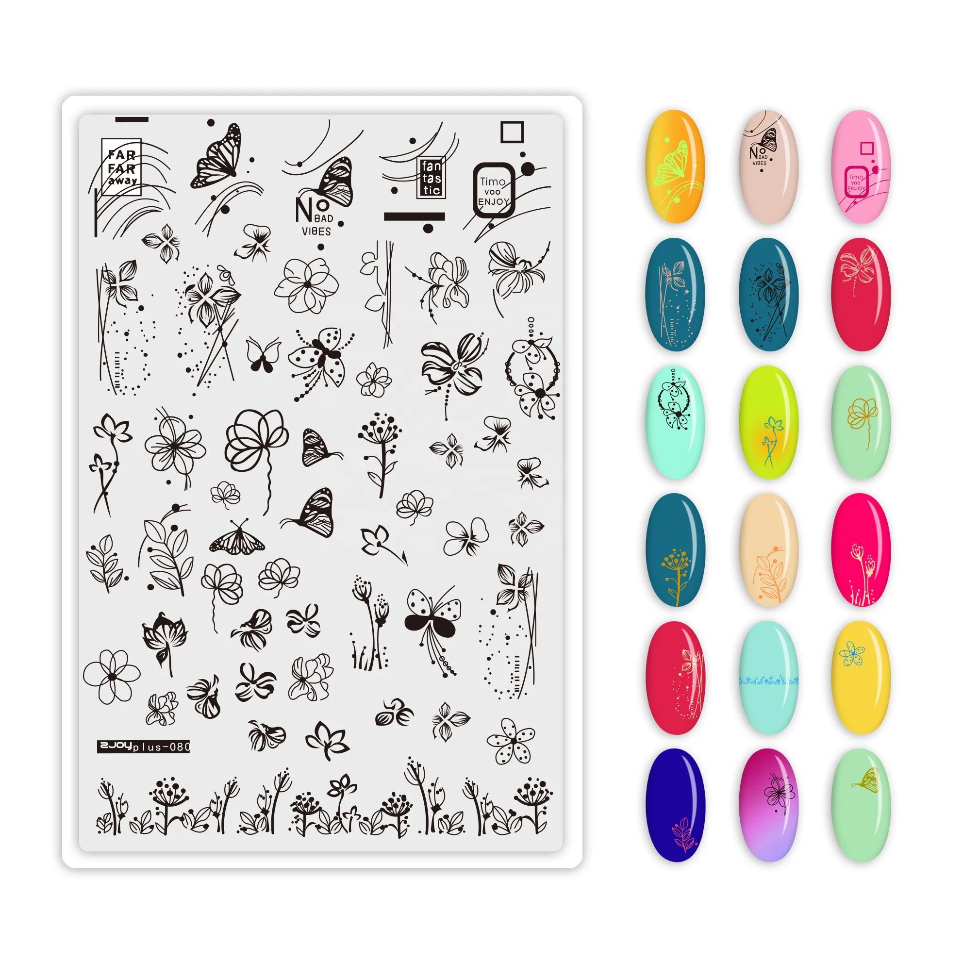 Painting Image Stencils Stainless Nail Stamping Plates 9*14.5CM Metal Mirror Film Abstract DIY Stamping Tools