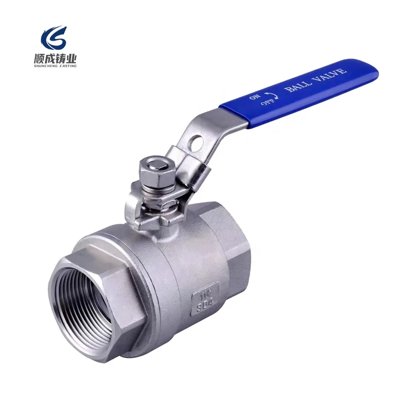 Shuncheng  2 PC ball valve stainless steel ball valve SS 304&316  for water,gas and oil