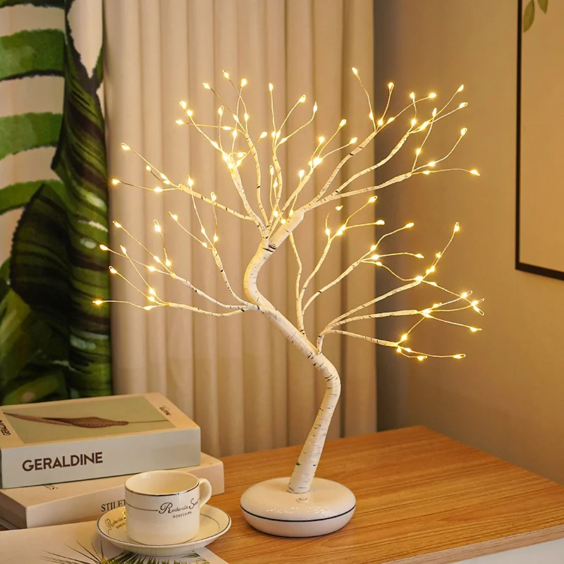 LED Birch Tree Light Tabletop Bonsai Battery Powered with 24 Led Warm White for Indoor Outdoor Decoration christmas gifts