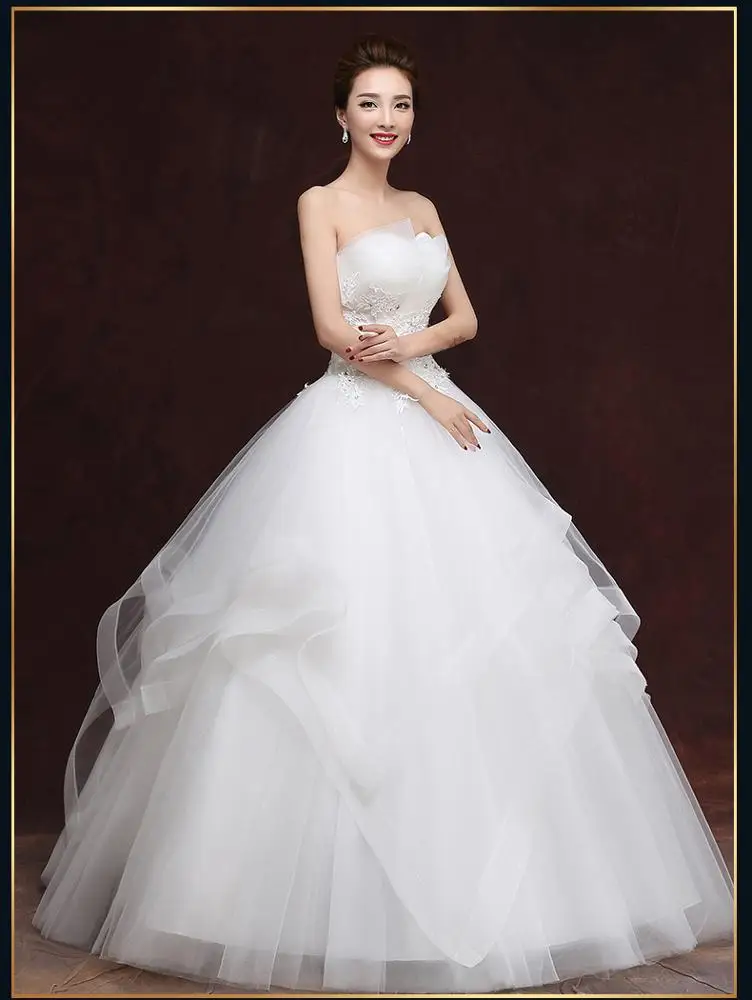 Hot sale popular creative deluxe luxury natural breathable bridal wedding ball dresses