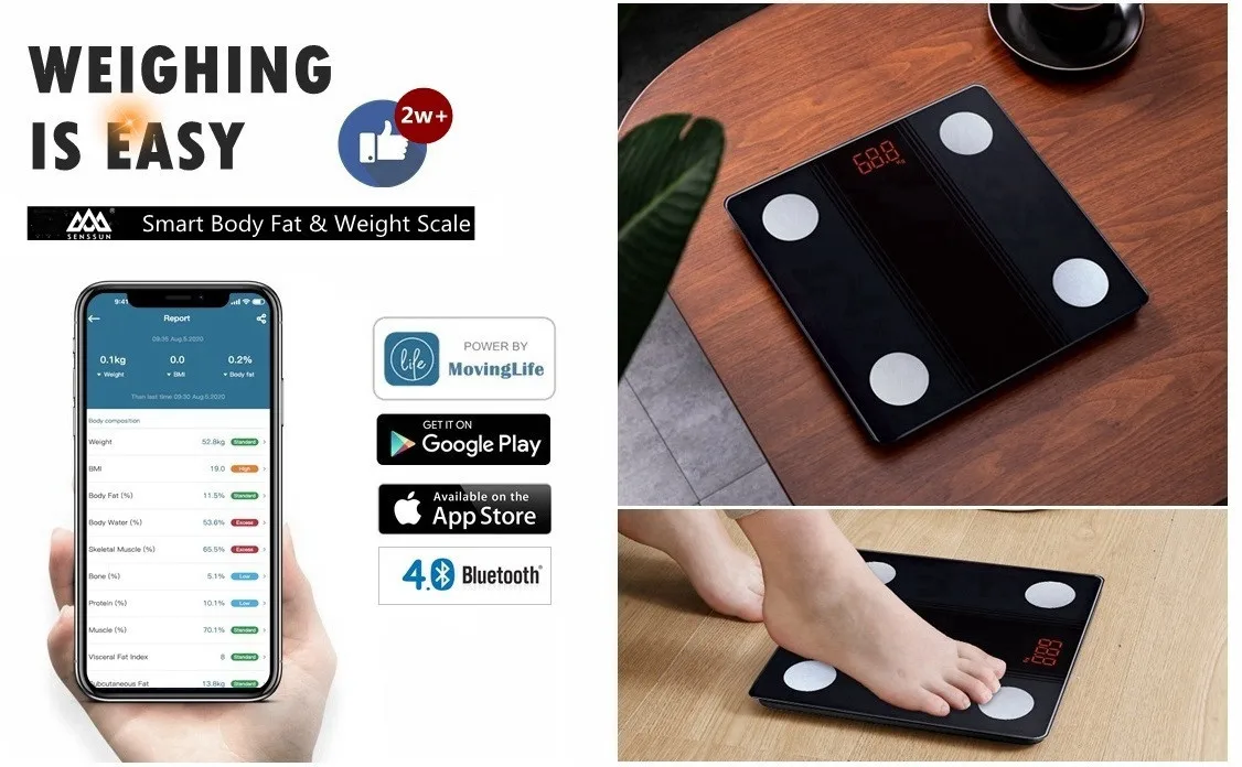 Low Price Electronic Bathroom Scale Body Weight Monitor Color Body Fat Composition Scale Smart Body Fat Scales