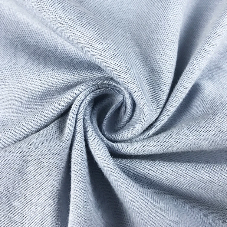 Высококачественная хлопковая трикотажная ткань футболка синяя 100%