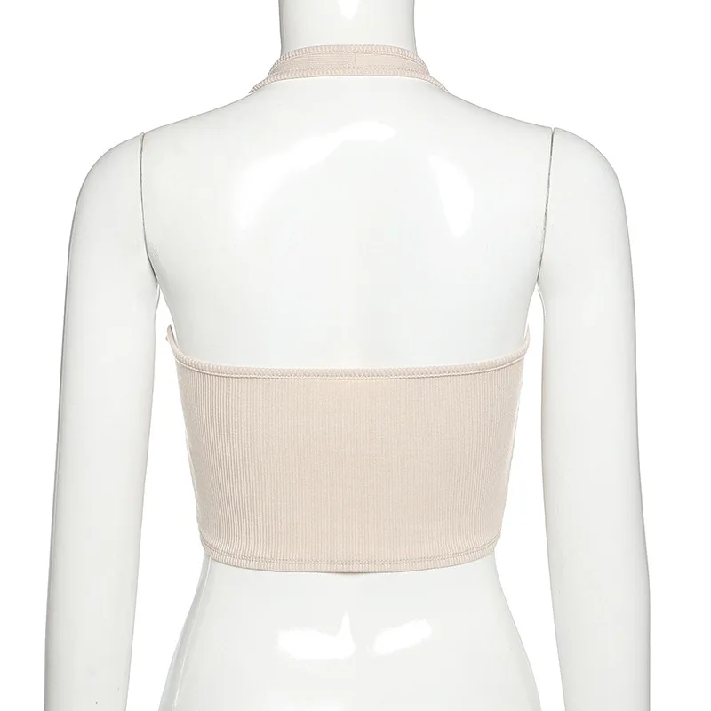 
2021 New Arrivals trendy cut out see through tops for womens 