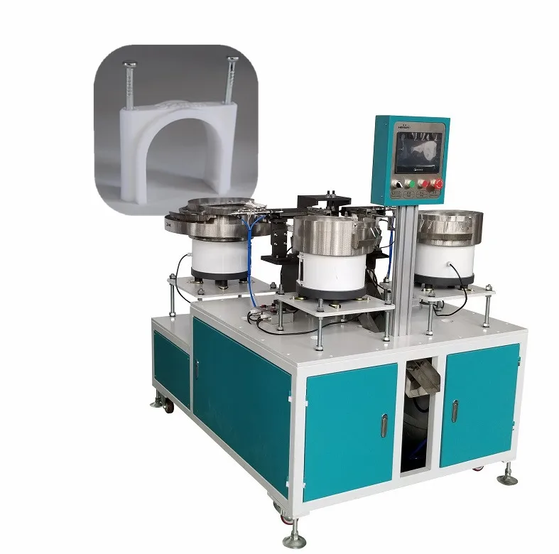 Factory price wire cable clip pipe clamp wall fastener nail inserting assembly machine