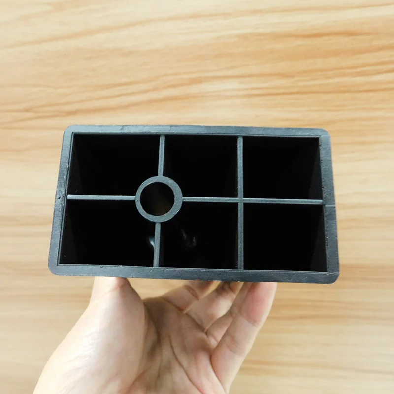 Factory Quickly Delivery Hot Sell 12.5cm High Black Trapezoidal Decorative Plastic Sofa  Bed Legs Table Legs