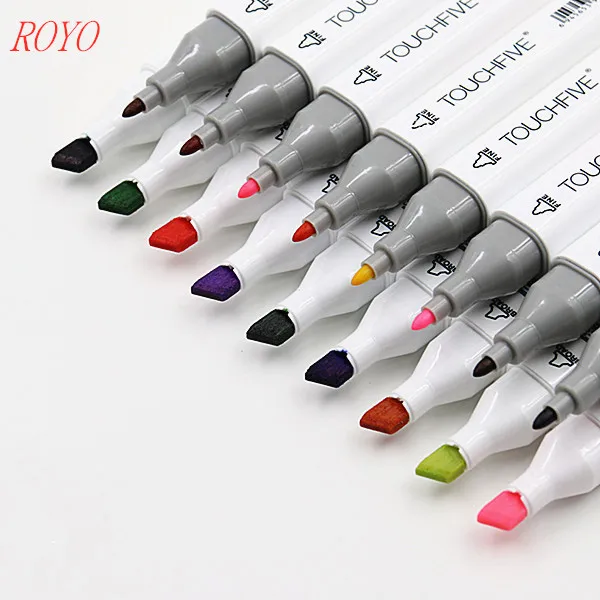 Touchfive T5- 48 Colors Art Markers Brush Pen Alcohol Based Dual Head Manga For Drawing Marker Pens Art Supplies