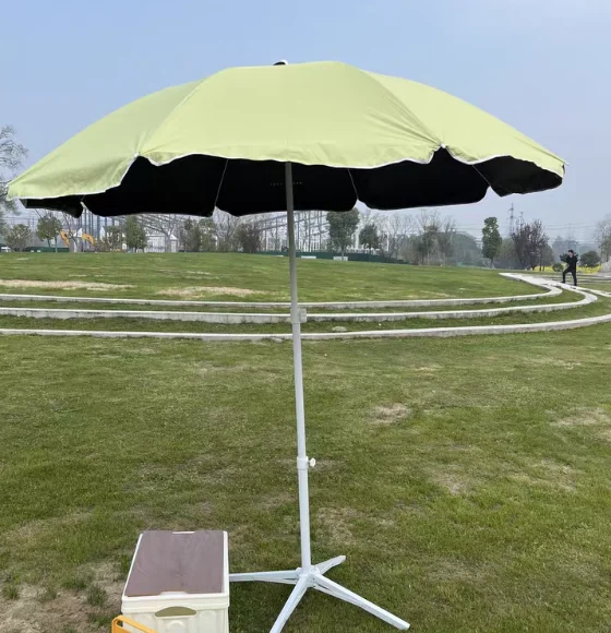 MORE DESIGN Modern Wooden Pole Canvas Waterproof Patio Swimming Pool Wooden Beach Sun Garden Outdoor Umbrella