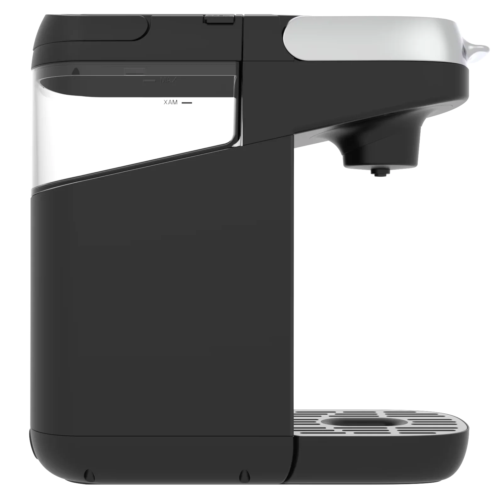 Black American capsule coffee machine, coffee machine with a choice of cup number