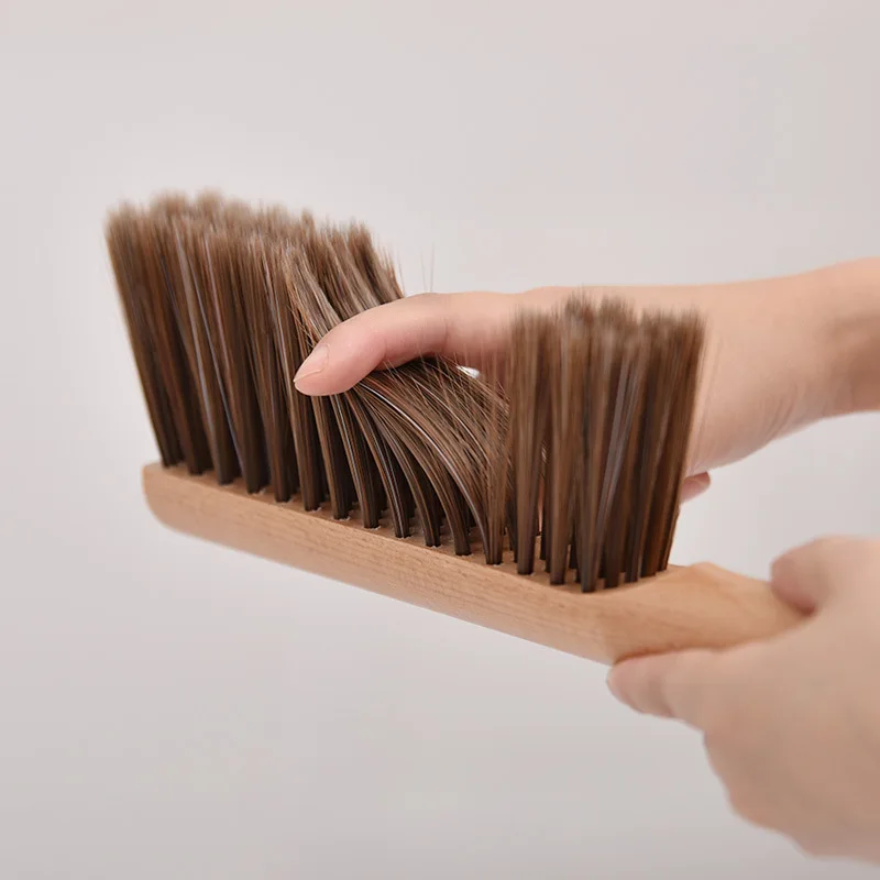 Hand Broom Cleaning Brushes Soft Bristles Dusting Brush for Cleaning Car/Bed/Couch/Draft/Garden/Furniture/Clothes Wooden Handle