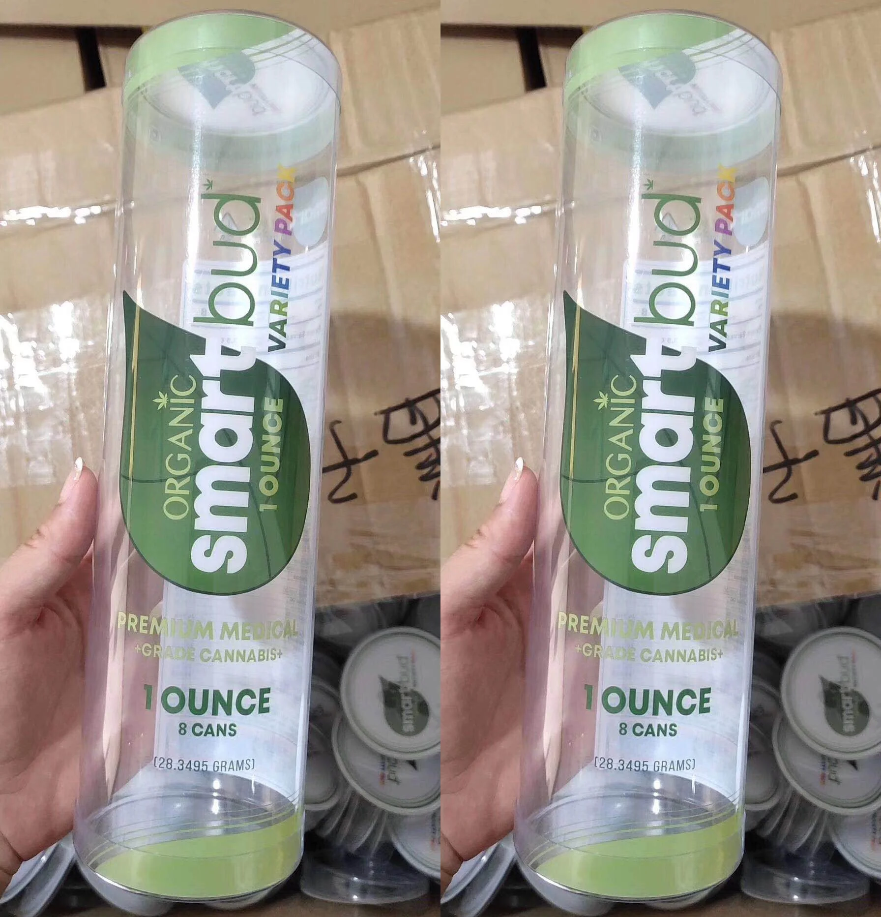 
Most Popular Best Seller Smart Bud Cans Package Clear Tubes Plastic Tube For Weed Tin 