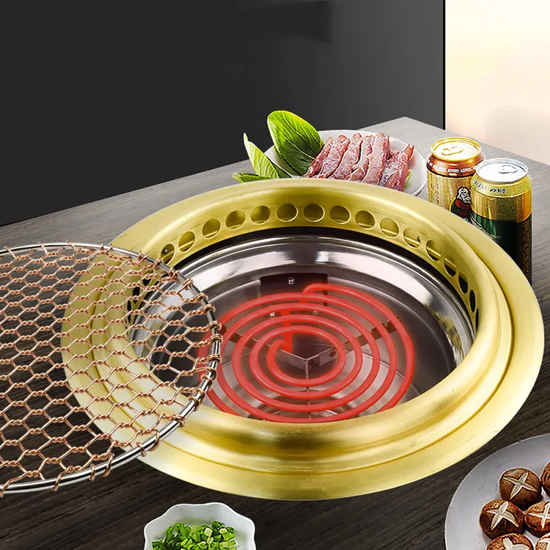 Commercial Korean Bbq Grill Table Smokeless Electric Bbq Roaster Grill Table For Restaurants