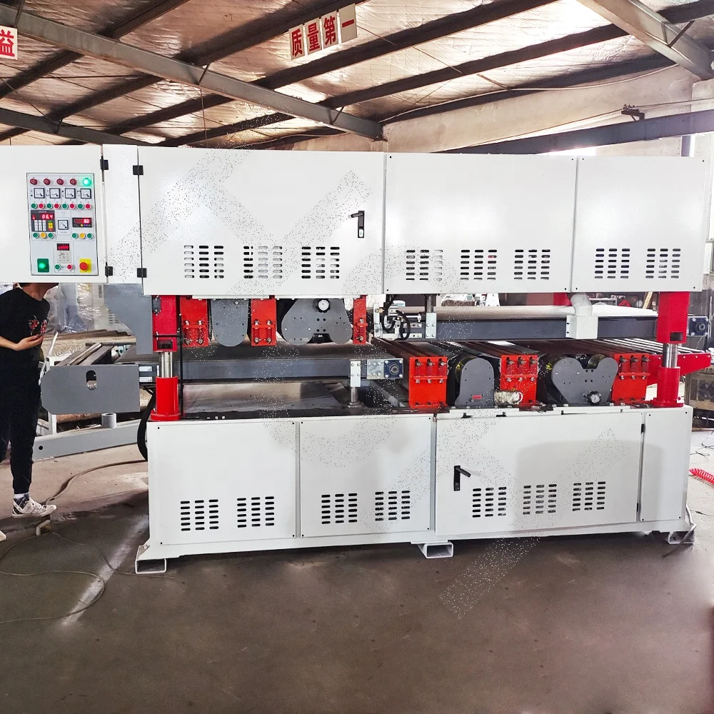 Manufacturer of Wood Double Side Belt Sander For Thin Boards 2mm Vacuum Table