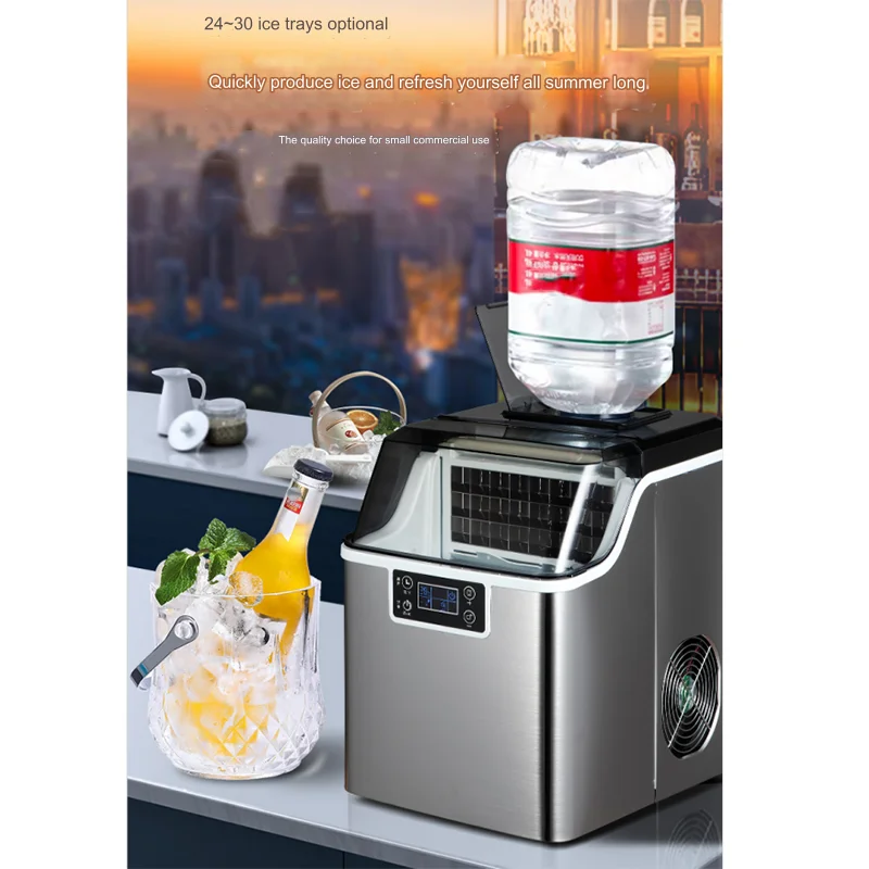 New Design Home Ice Maker Machine 35kg Commercial Automatic Smart  Ice Making Machine Small Mini Portable Ice Cube Maker Machine
