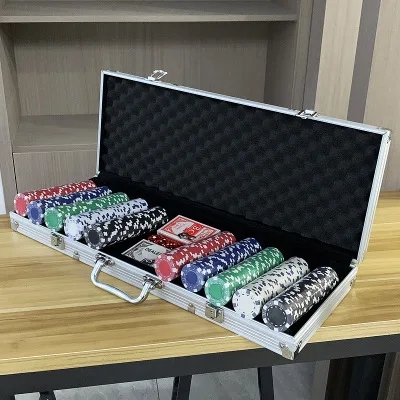  500 чипов 11 5 г алюминиевый торг чип коробка с бесплатными картами и