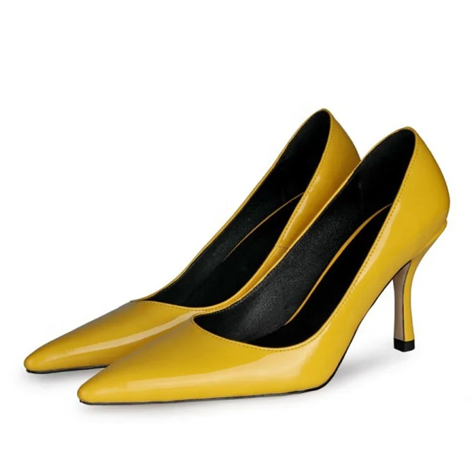 Candy Color Women Thin Heel Dress Shoes Fashion Design Slip On Pointed Toe Concise Office Lady Shoes Big Size 45